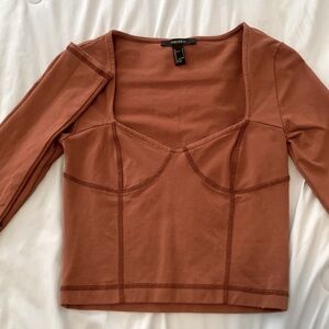 Autum brown long sleeve top